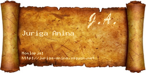 Juriga Anina névjegykártya